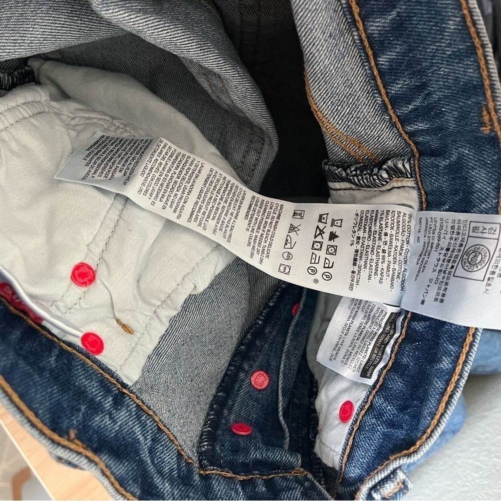 LEVIS x HELLO KITTY sz 29 Ribcage Straight Denim Blue Jeans High Rise - Picture 12 of 13
